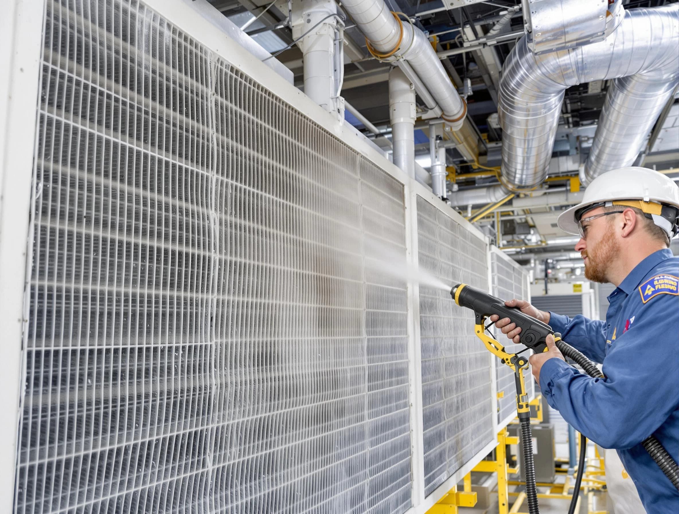 Professional commercial coil cleaning by Monument Air Duct Cleaning in Monument