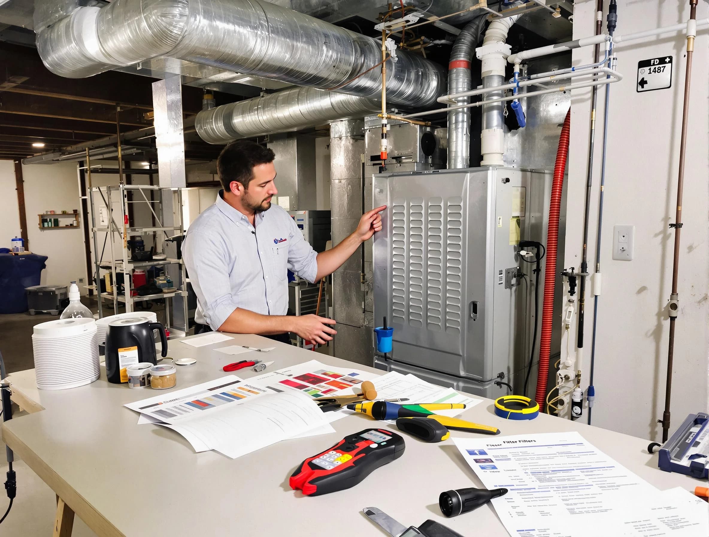 Monument Air Duct Cleaning inspector conducting detailed filter system evaluation using professional diagnostic tools in Monument