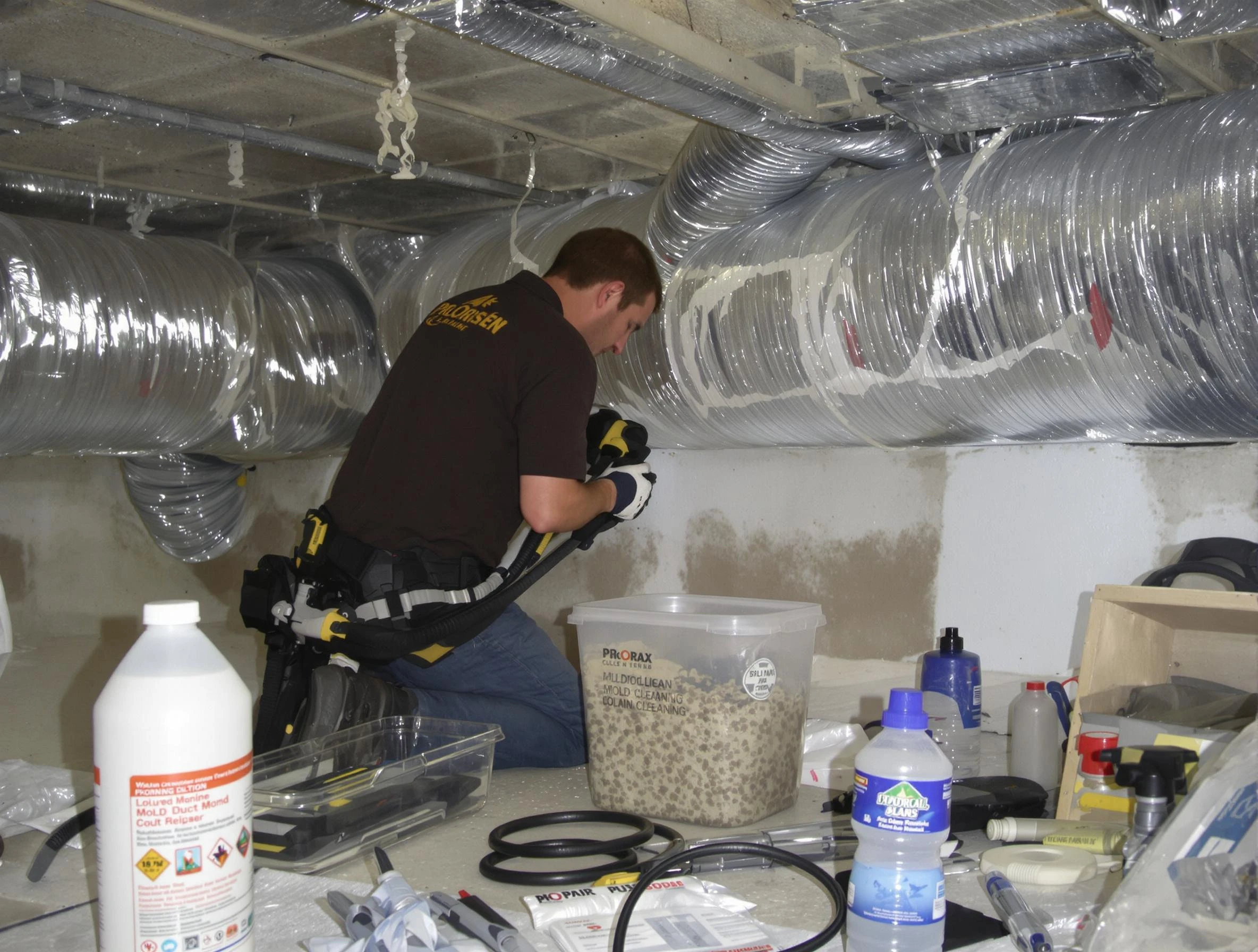 Monument Air Duct Cleaning specialist performing professional mold removal from air ducts in Monument